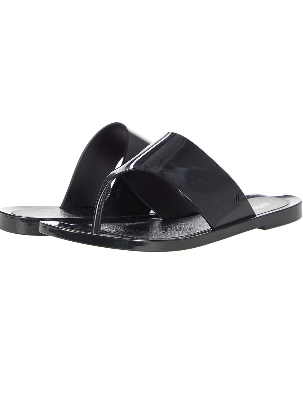 Melissa Essential Chic Black Jelly Slide Thong Sandals
